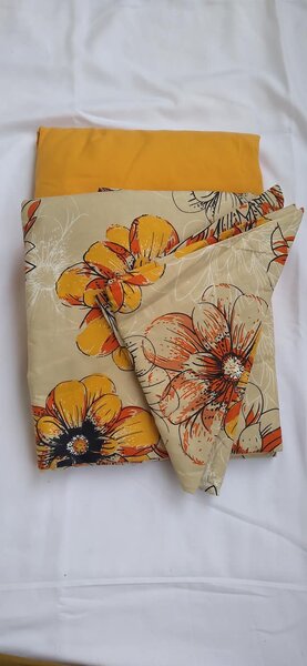Linge de lit fleurs orange