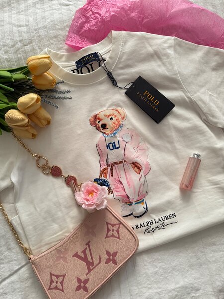 Новинка, футболка с мишкой polo ralph lauren