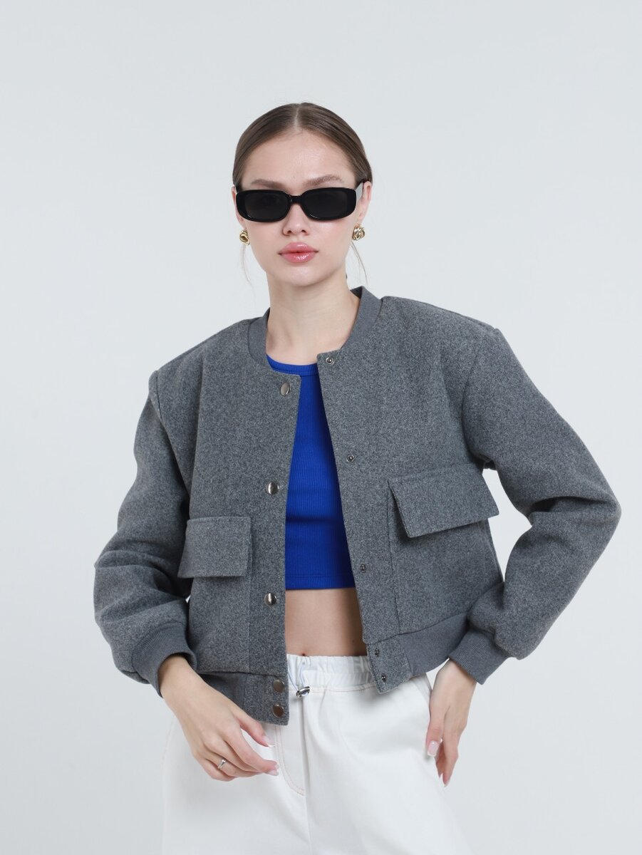 Бомбер из эко кашемира