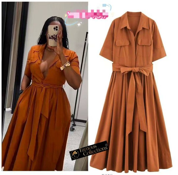 Robe Chemise Ceinturée Élégante