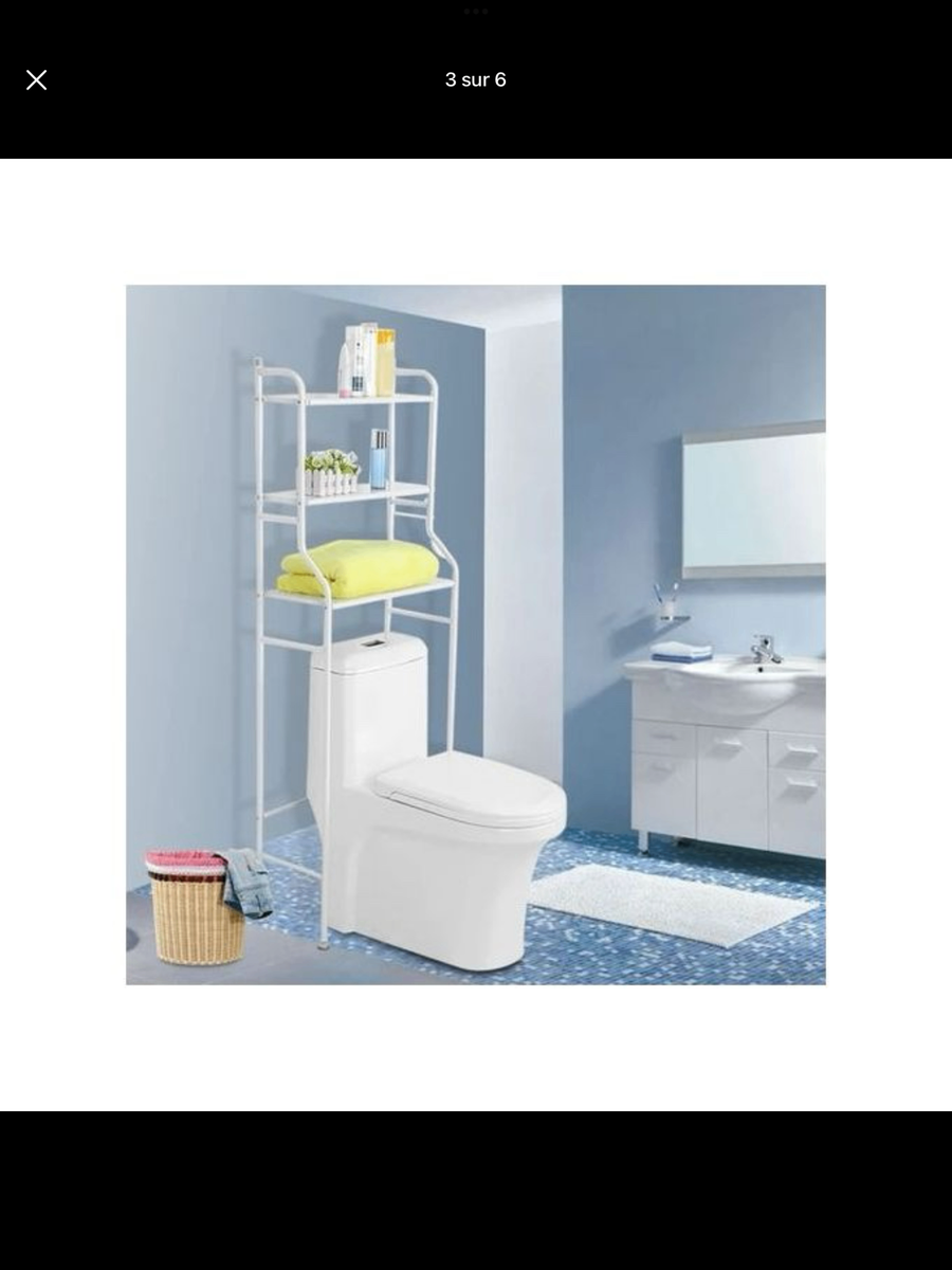 Rangement Toilettes Avec Etagere-Support WC