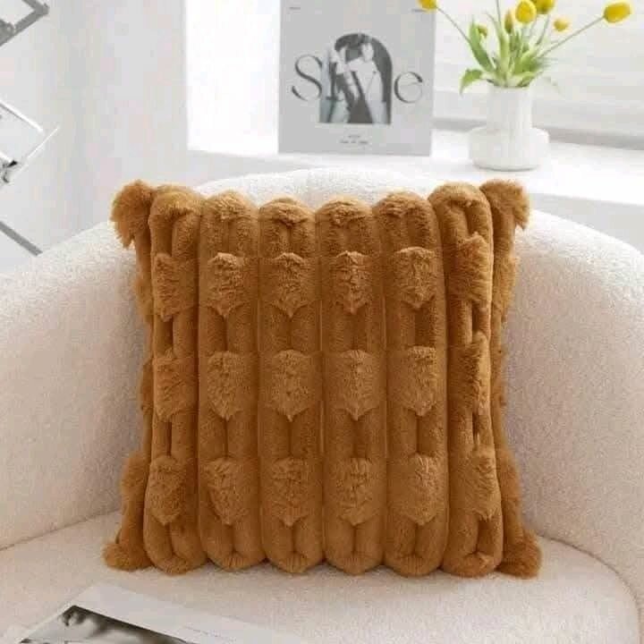 Coussin en peluche texturée