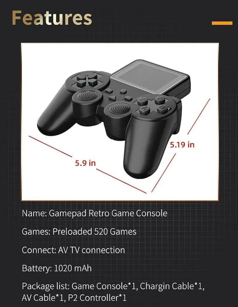 Console de jeu portable 8 bits 520 en 1 rétro classique