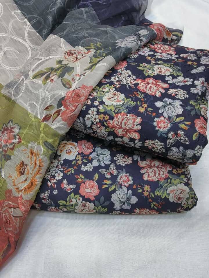 Printed lawn suit