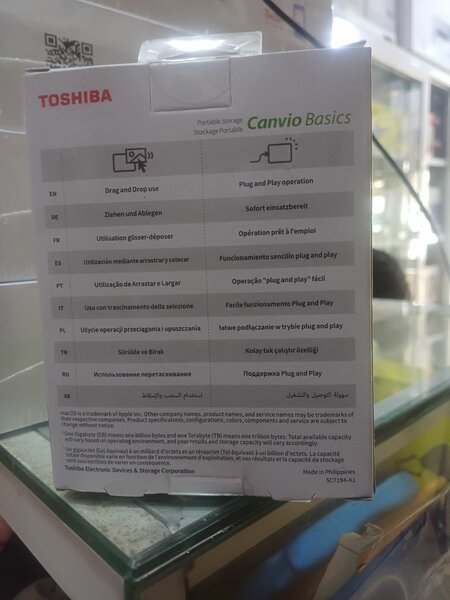 TOSHIBA 1TB EXTERNAL HARD DRIVES