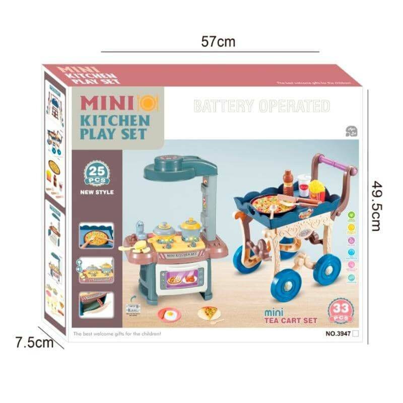 Ensemble de jeu 2 en 1 pour cuisine et table à pizza