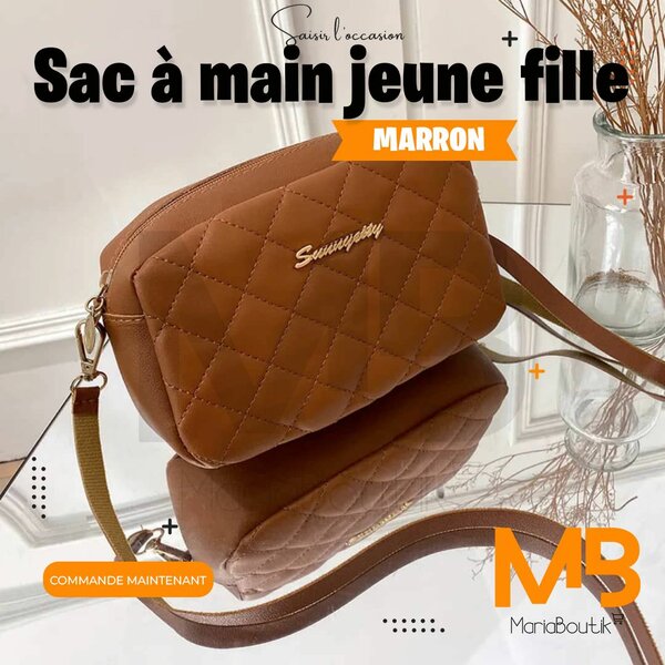 Bandoulière marron en losange