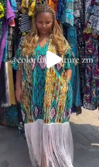 Women's dress with print and fringe