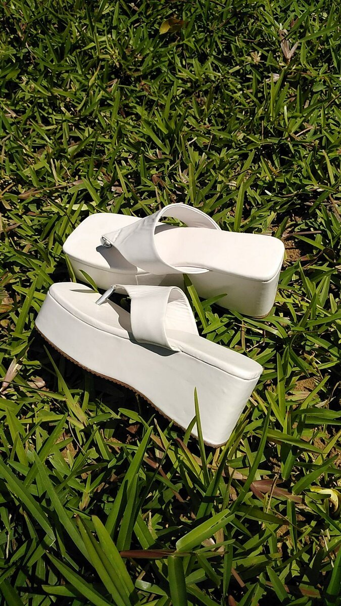 White platform sandals