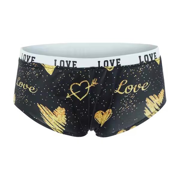 Hot Love Heart Lip Pattern Underwear Women Soft Breathable V