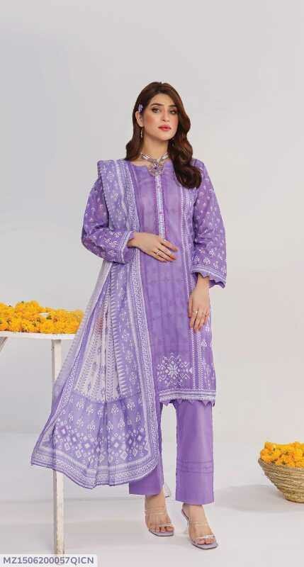 3 Pcs Women's Unstitched Suit