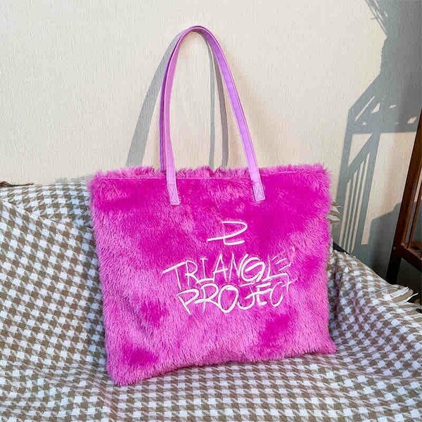 Fuzzy Pink Tote Bag