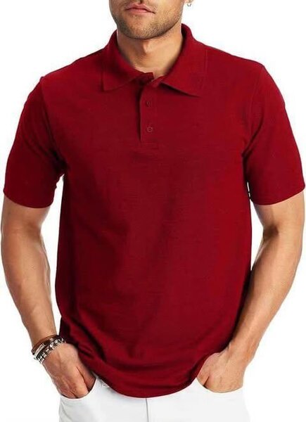 Polo rouge élégant homme