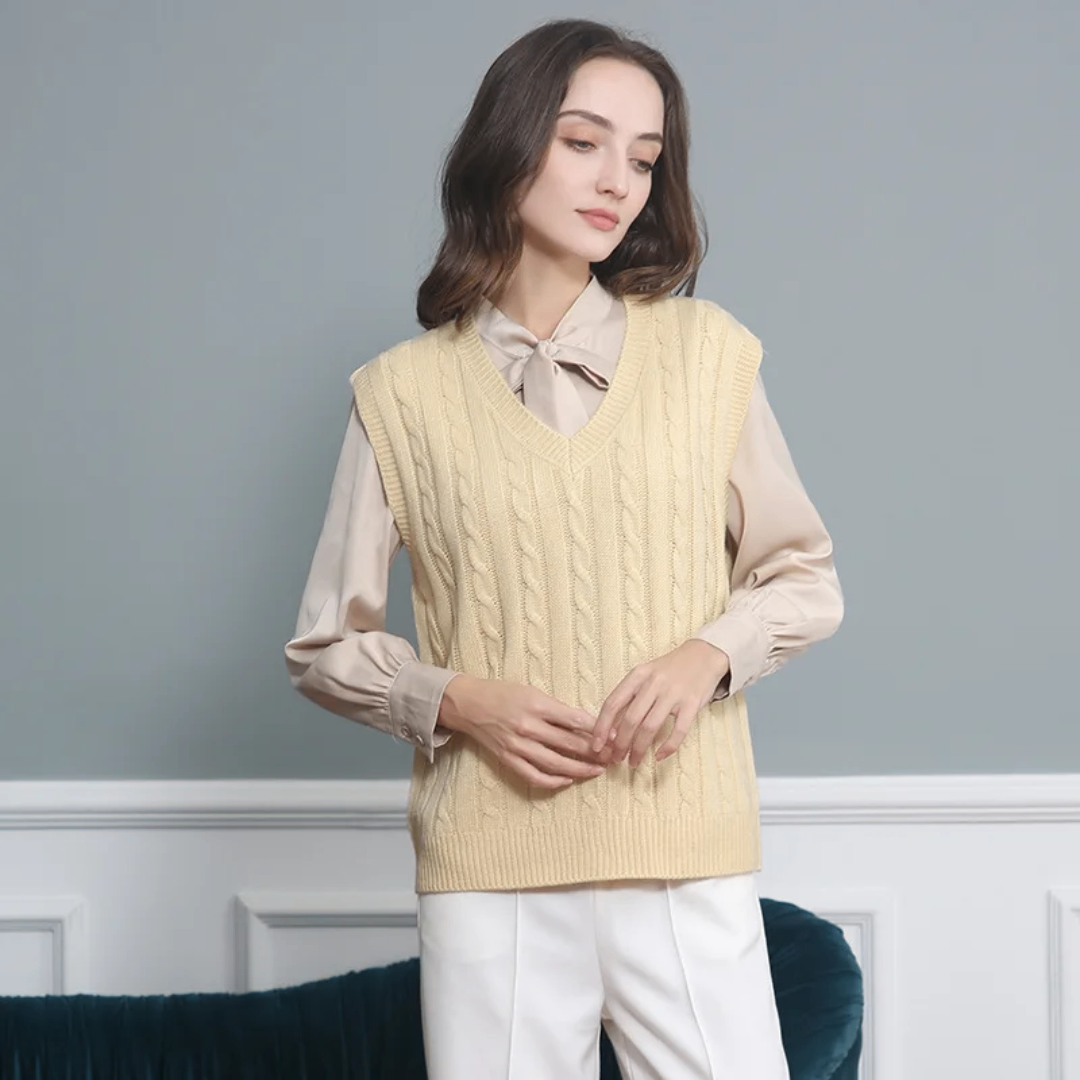 Pull sans manches en tricot