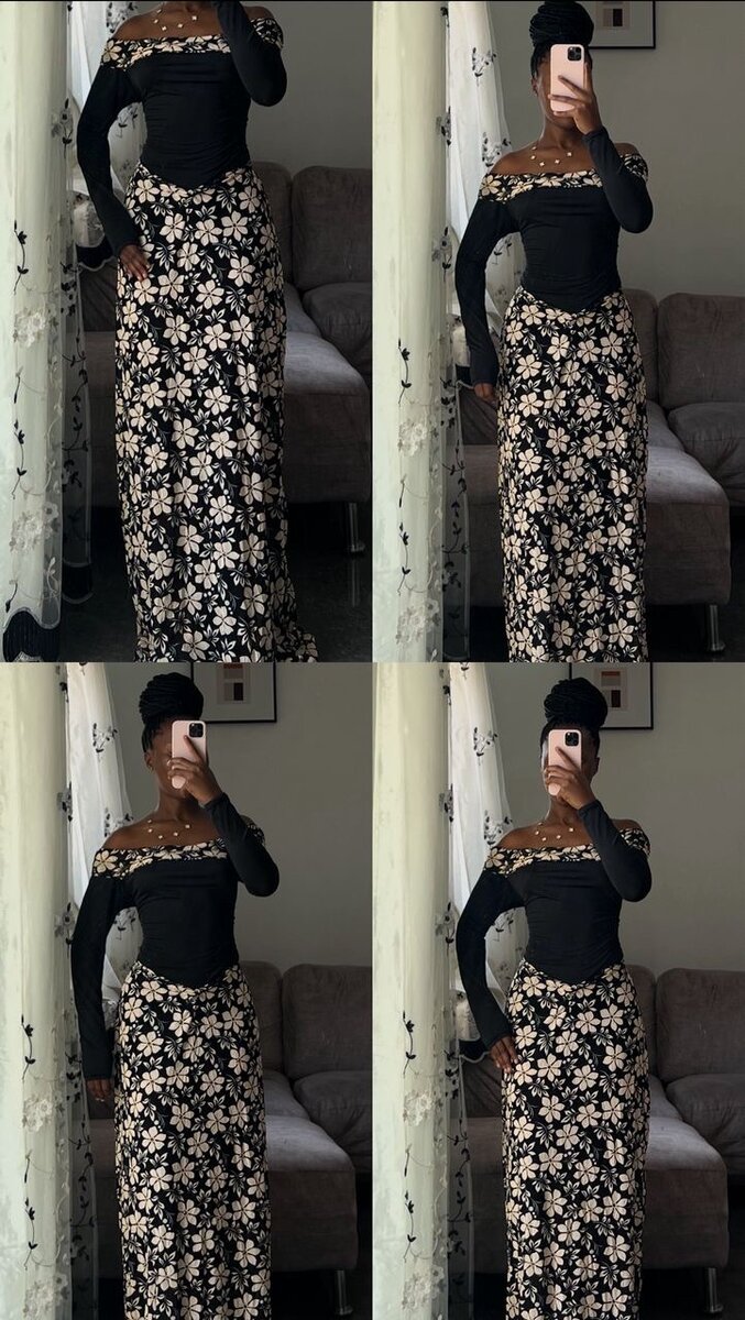 Robe longue élégante imprimée