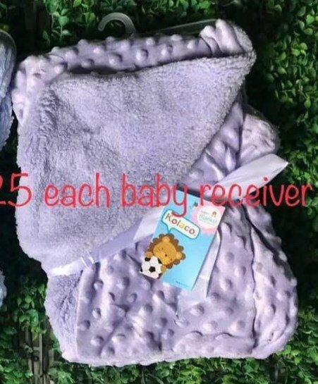 Plush blanket for newborns lilac