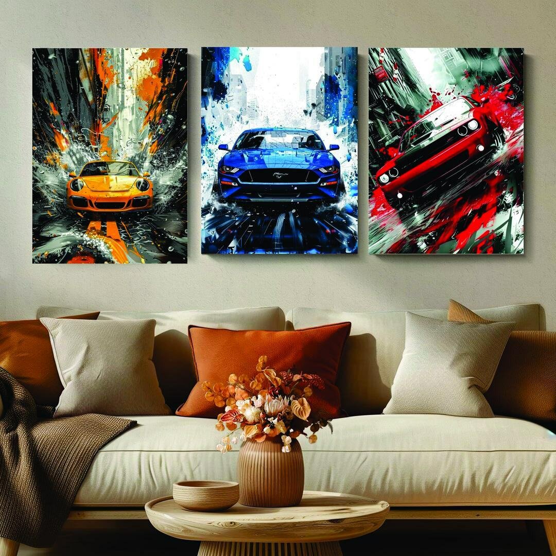 Colourful Cars Design Wall Art