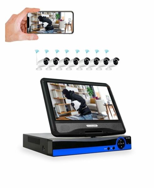 WIFI 8-CHANNEL H.265 DVR KIT WITH 8 OUTDOOR WATERPROOF 3.0MP