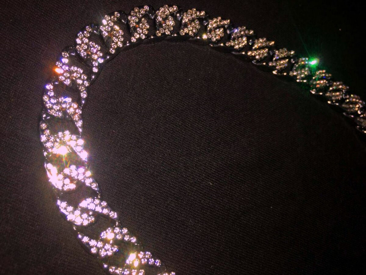 Collier chaîne en strass brillant