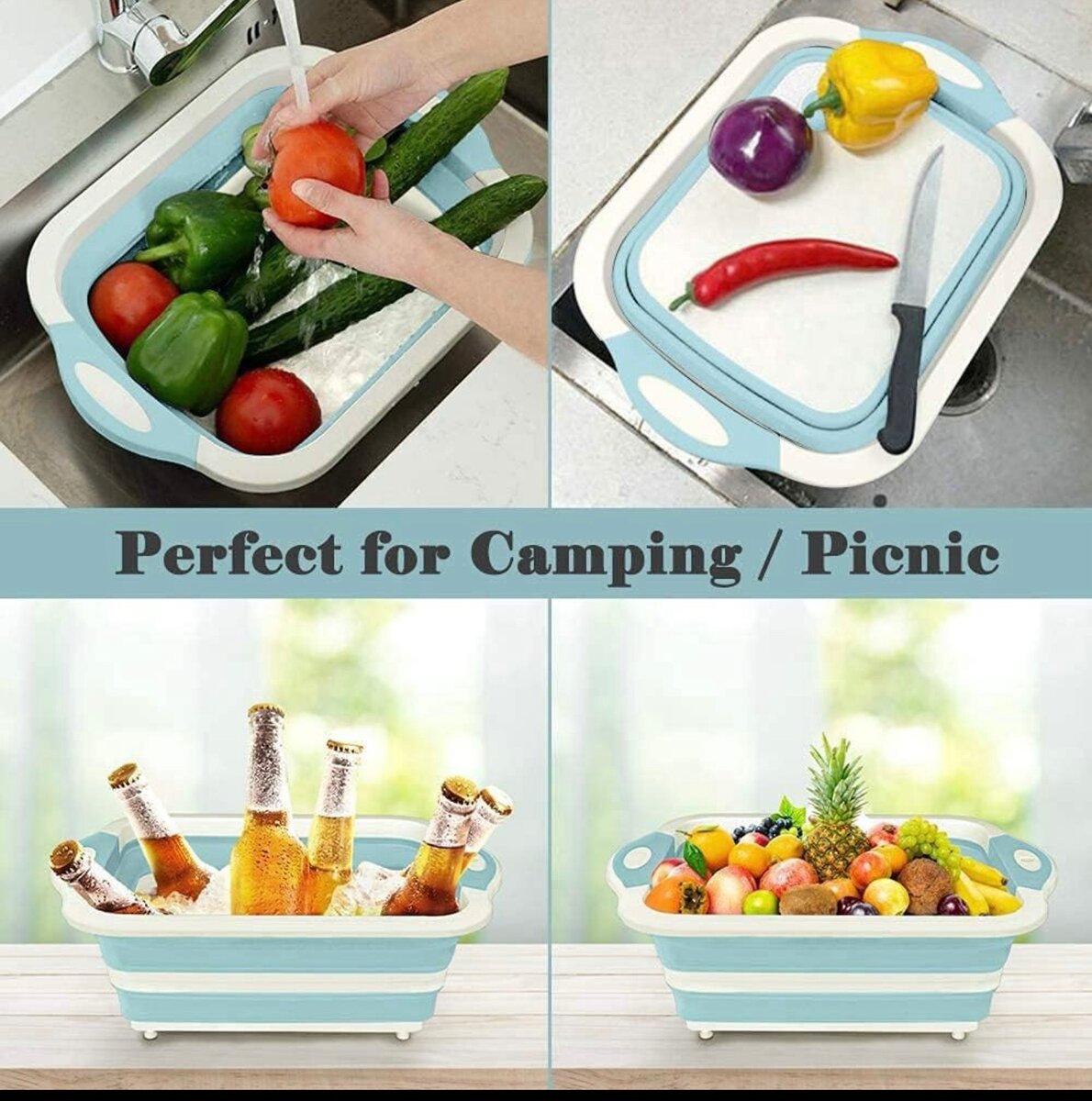 PACK 2 Produits ( Planche à découper Pliable + Seau Pliable