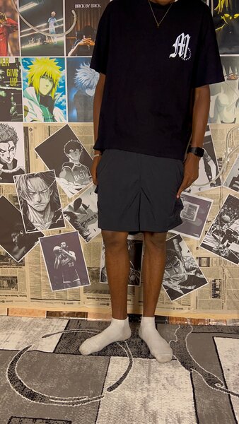 Short cargo noir décontracté