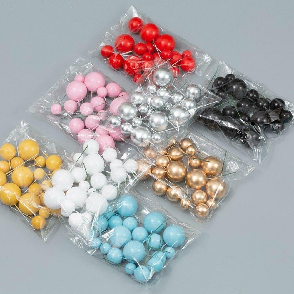 Faux balls in various sizes and colors