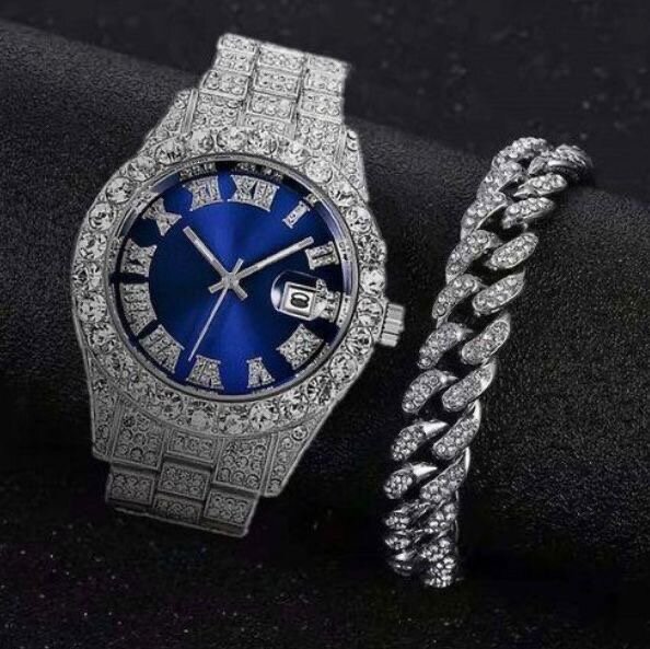 Montre luxe strass homme