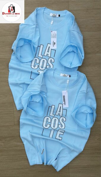 T-shirt bleu en coton Lacoste