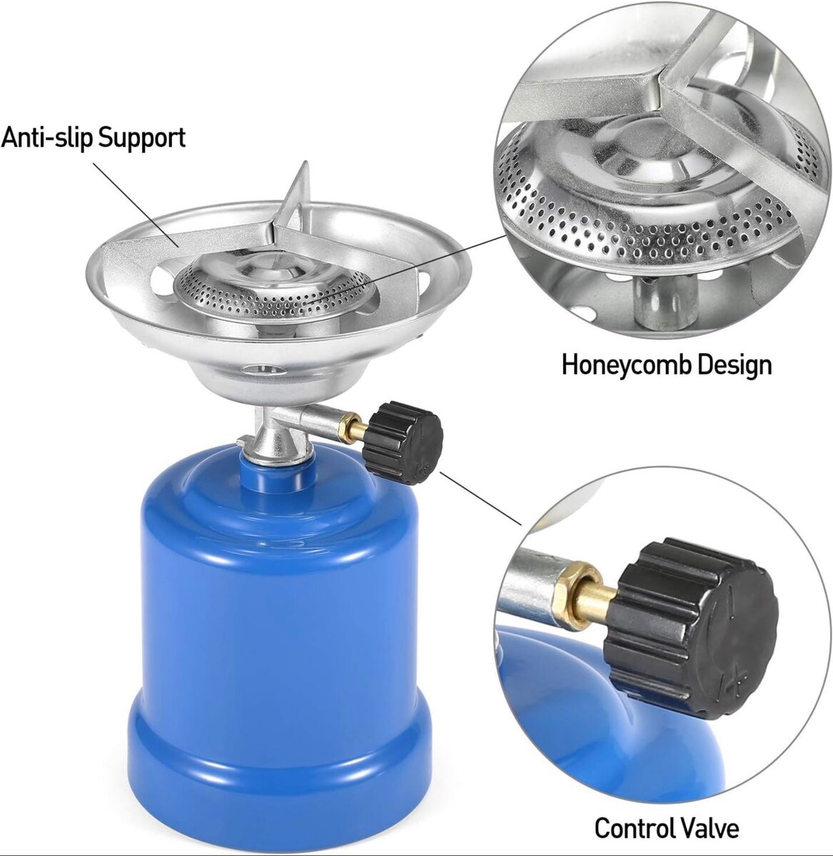 Réchaud de camping portable à gaz propane avec brûleur régla