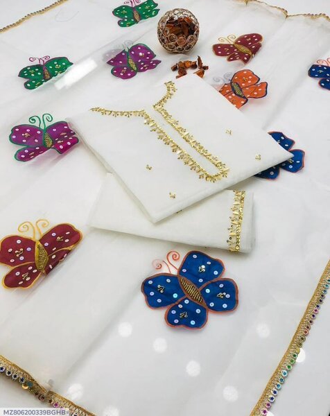 Eid collection women unstitched organza suit