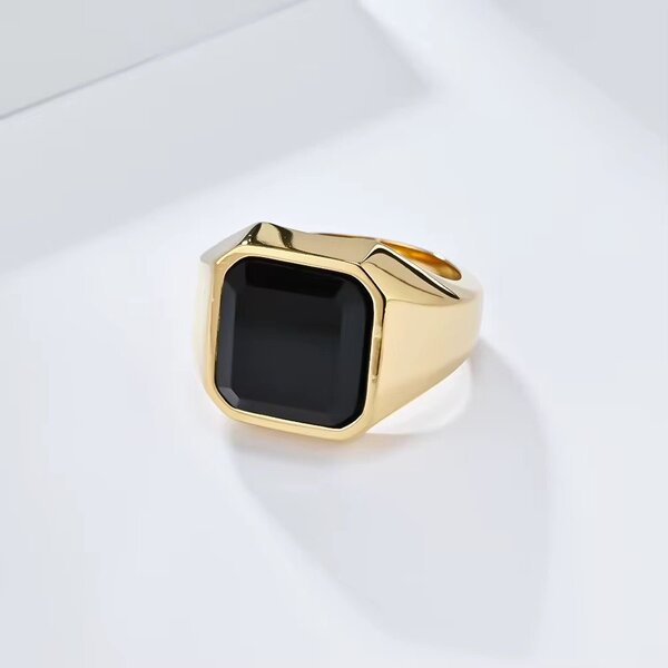 Bague Homme Élégante Onyx