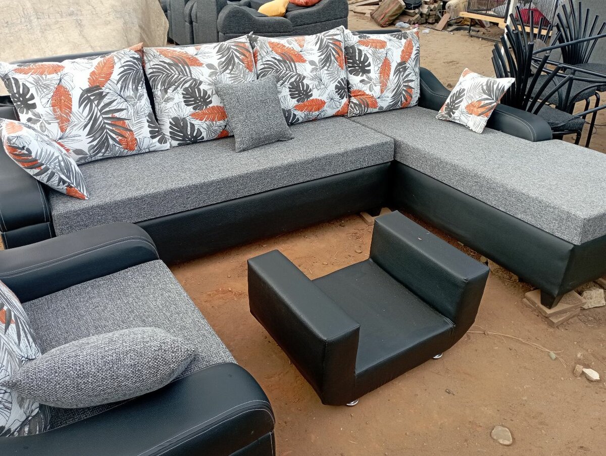 Salon rembourrer semi cuir