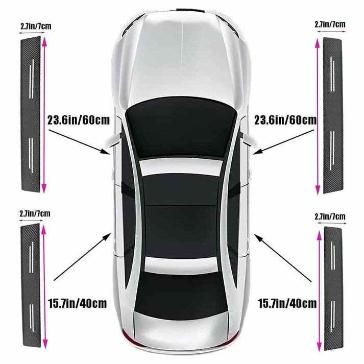 Carbon Fiber Car Door Threshold Anti-Scratch Sticker - 4Pcs