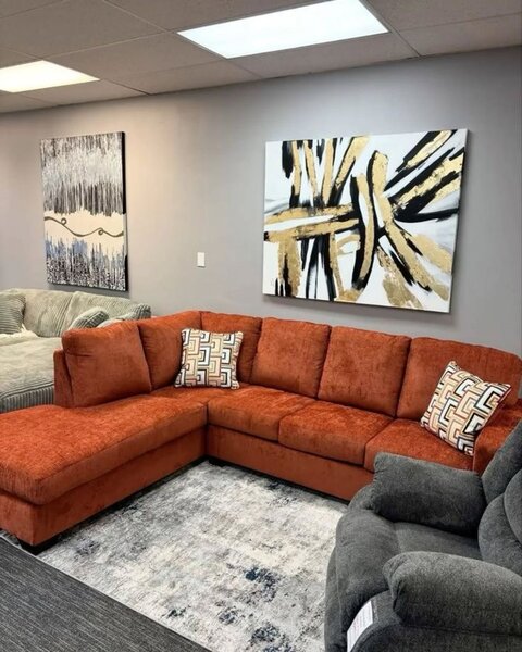 Canapé d'angle orange moderne