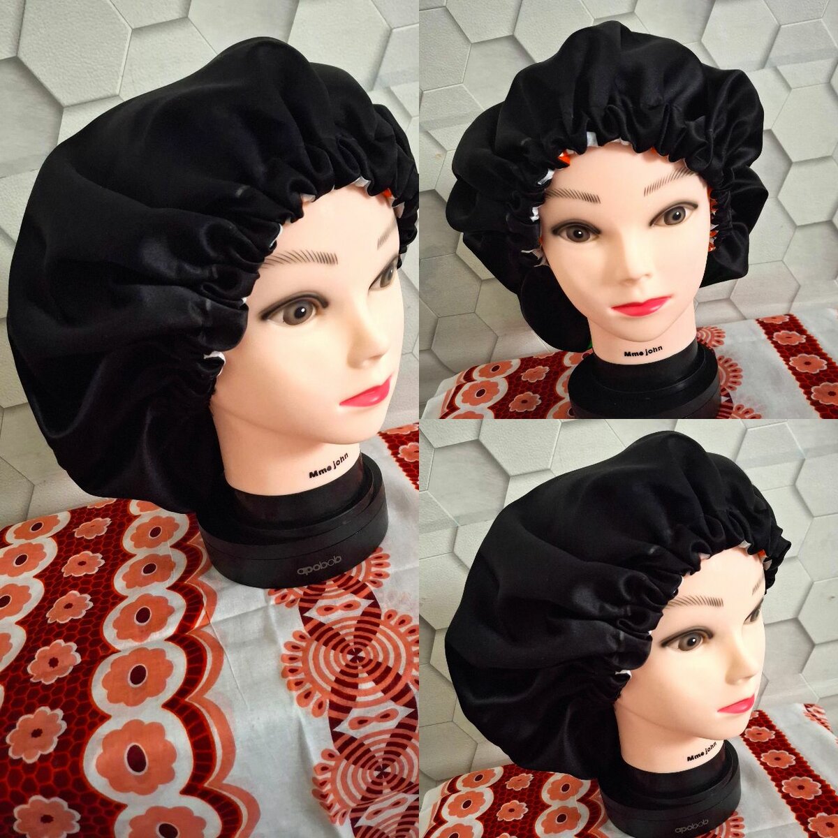 Bonnets en satin colorés