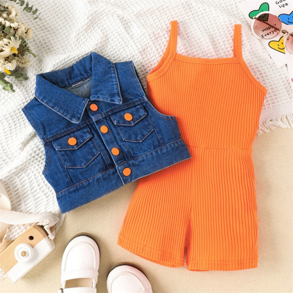 Ensemble Enfant Orange et Denim