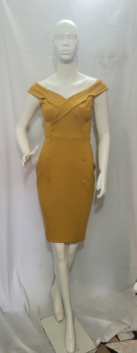 Robe ajustée épaule dénudée élégante