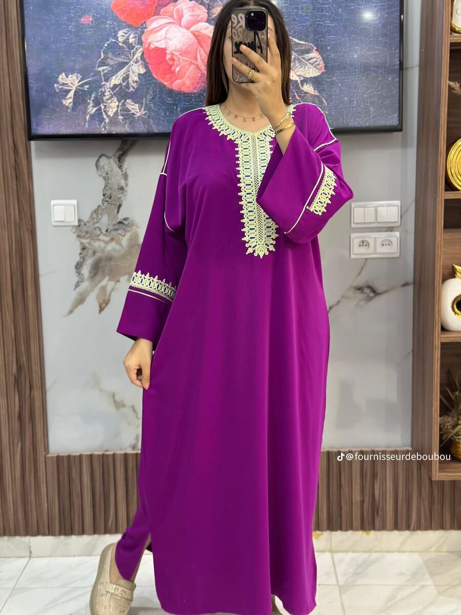 Robe Caftan Chic Brodée