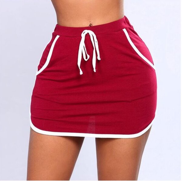 Gym Women Running Shorts Skirt Ladies Sexy Skirt White Side