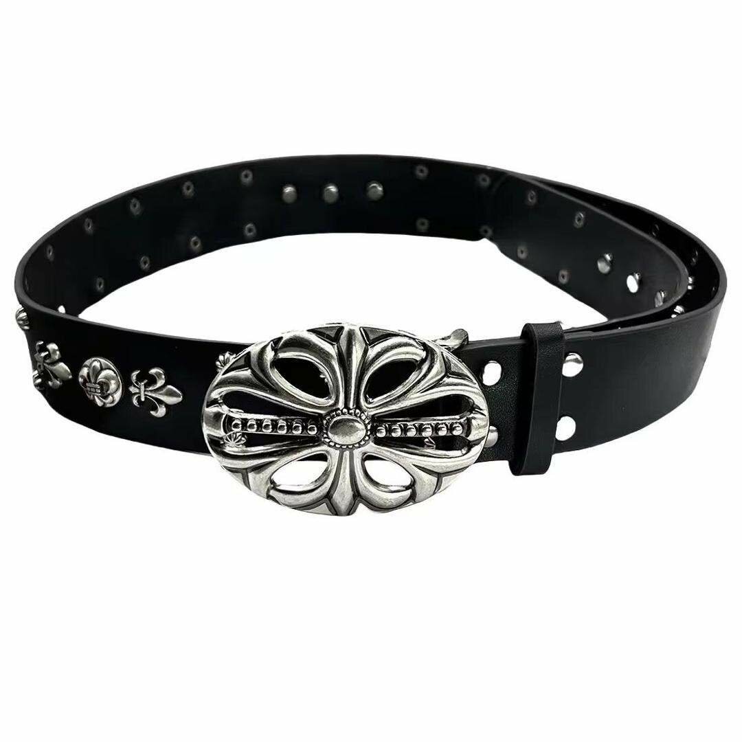 Ceinture en cuir avec boucle décorative