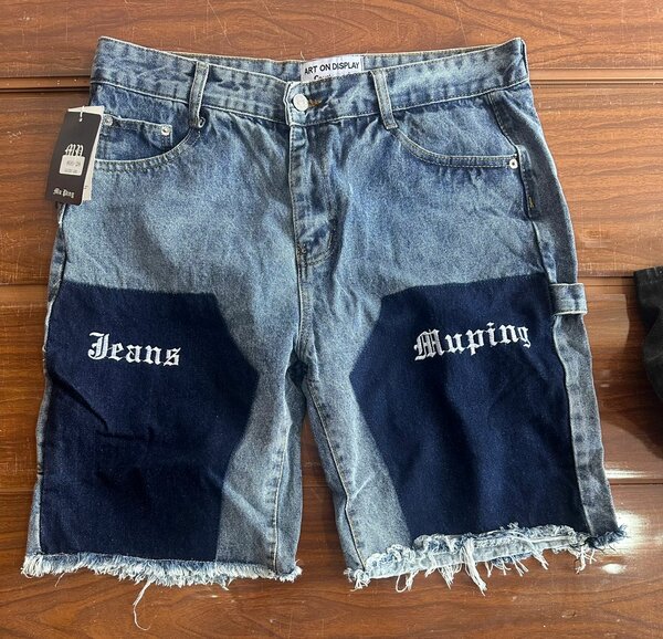 Short en jean patchwork tendance