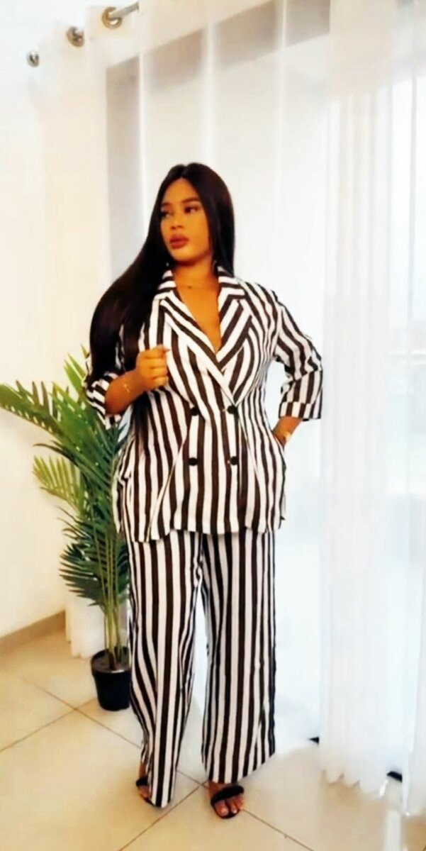 Costume  Zara rayé élégant