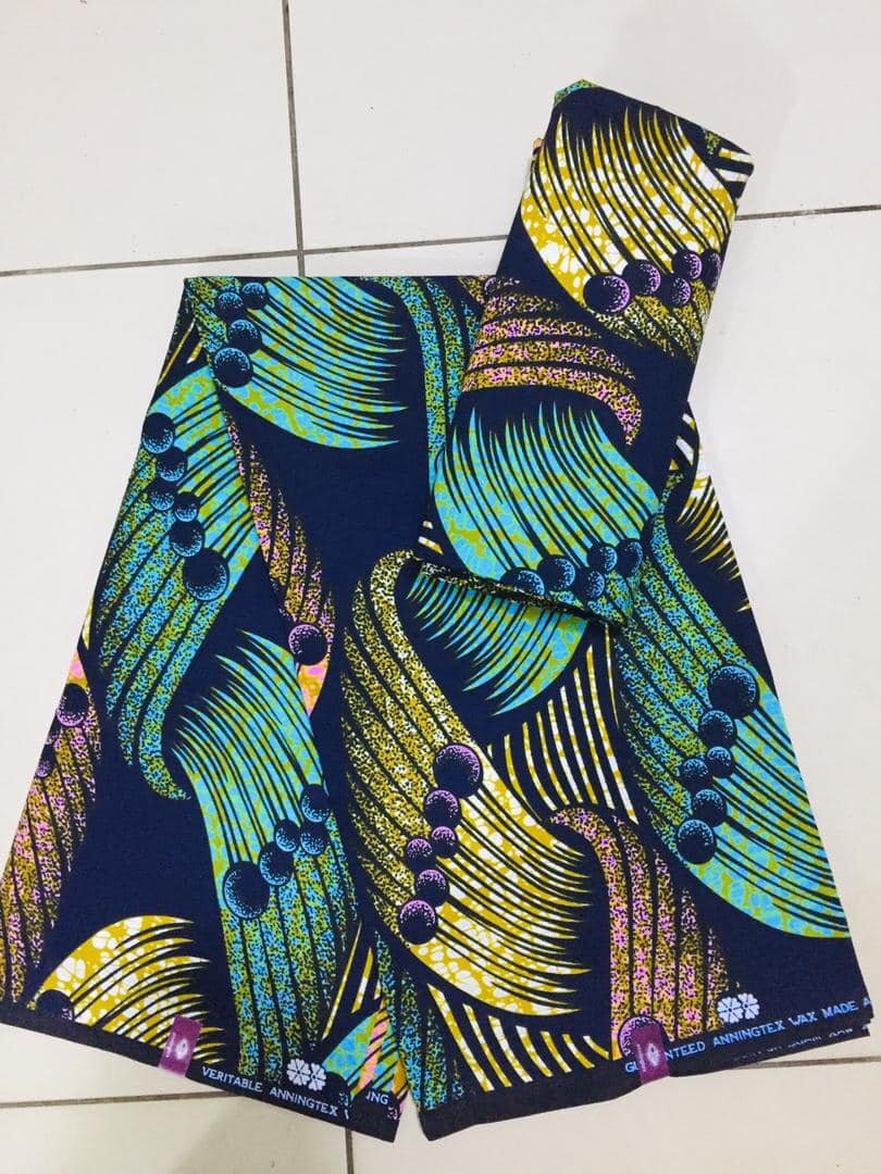 Original Cotton Wax Chitenge Fabric with 6 Yard Print 