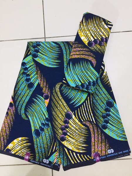 Original Cotton Wax Chitenge Fabric with 6 Yard Print 