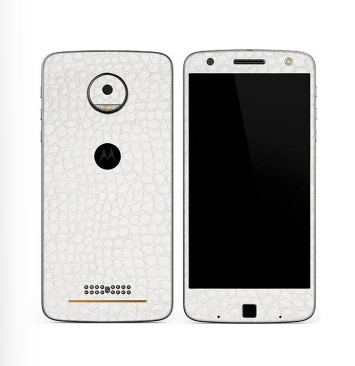 Moto Z White Crocodile Leather Texture Mobile Skin