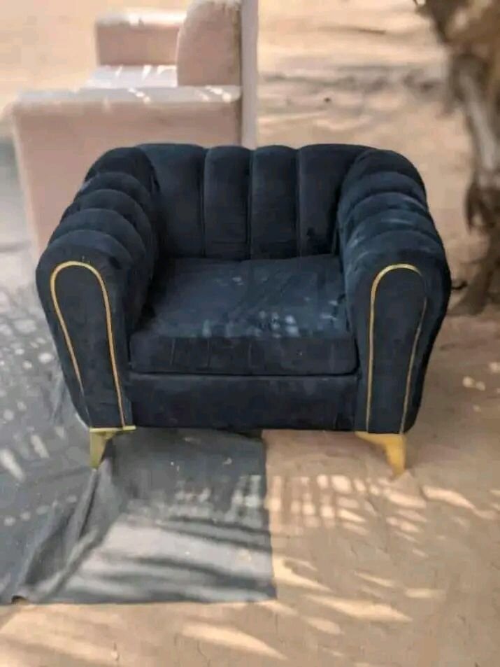 Fauteuils Velours Bleu Élégant