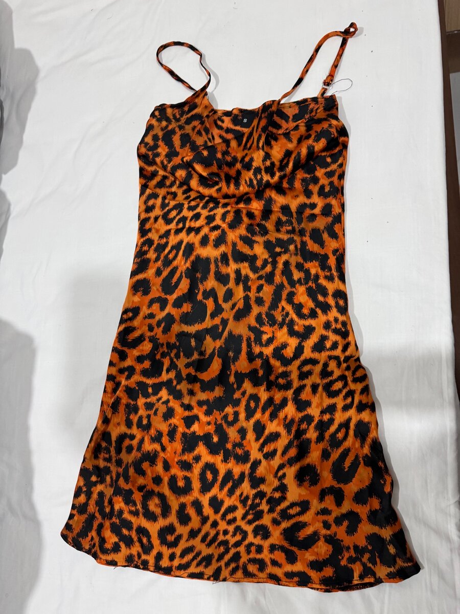 Satin animal print dress