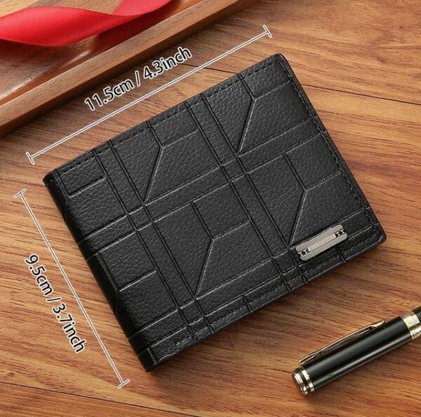 Men Geometric Pattern Billfold Business Wallets Horizontal C