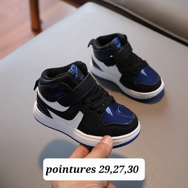 Chaussure enfant montante bleu blanc