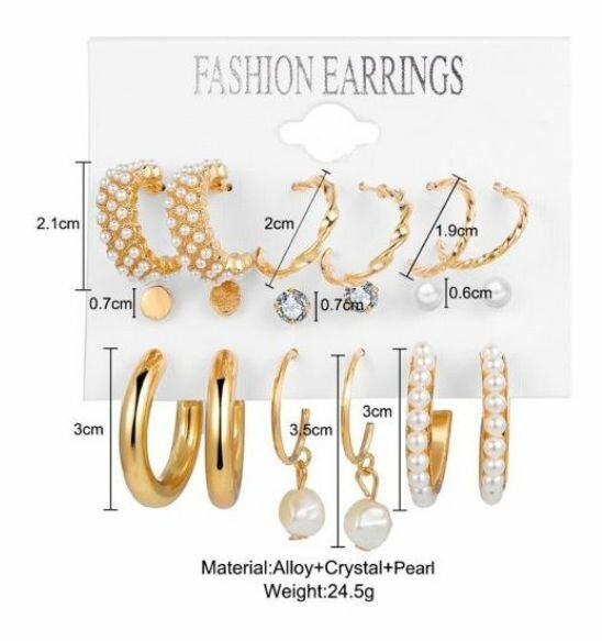 Multi factional earrings set